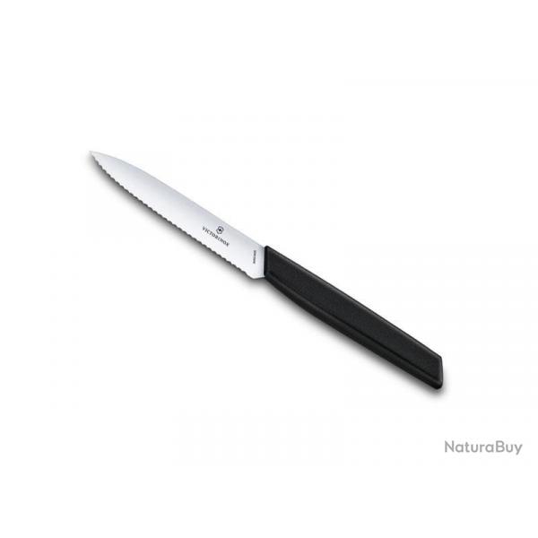 COUTEAU OFFICE VICTORINOX SWISS MODERN 10CM NOIR DENTS