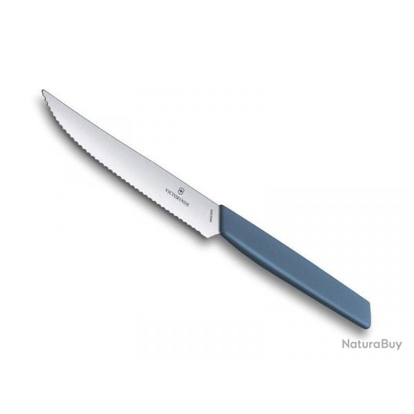 COUTEAU STEAK VICTORINOX SWISS MODERN 12CM BLEUET