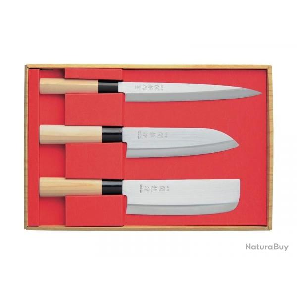 COFFRET 3P. SEKIRYU (SASHIMI + SANTOKU + NAKIRI)