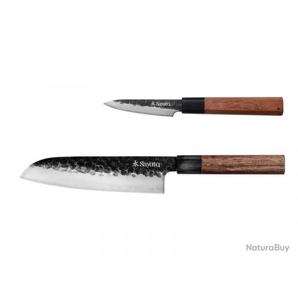 COFFRET 2 COUTEAUX SAYUTO SEQUOIA SAN MAI (SANTOKU + OFFICE)