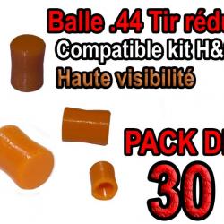 Balle tir réduit .44 ogive compatible kit H&C haute visibilité - Pack de 30