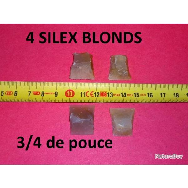 lot de 4 silex blonds 3/4 de pouce - VENDU PAR JEPERCUTE (D24C151)