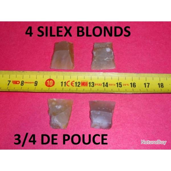 lot de 4 silex blonds 3/4 de pouce - VENDU PAR JEPERCUTE (D24C155)
