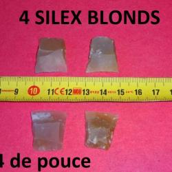 lot de 4 silex blonds 3/4 de pouce - VENDU PAR JEPERCUTE (D24C159)