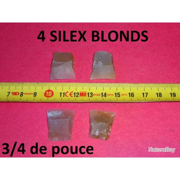 lot de 4 silex blonds 3/4 de pouce - VENDU PAR JEPERCUTE (D24C159)