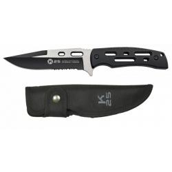 Couteau noir - "Lame mixte avec scie" - K25