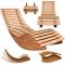 petites annonces chasse pêche : Chaise de Jardin Bois Acacia - Chaise Longue Bascule Pliable - Transat Ergonomique - Jardin Sauna