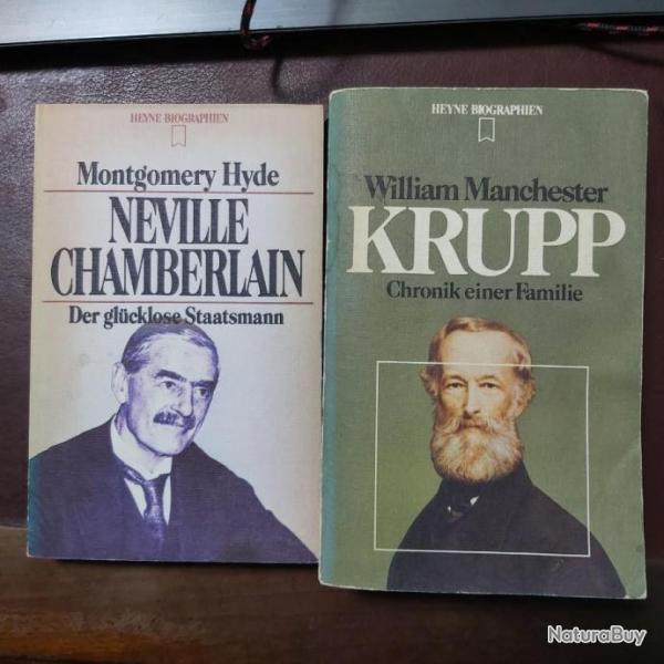 2 biographies Heyne en  Allemand priode WW2 KRUPP CHAMBERLAIN