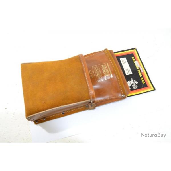 Etui pour outils amricain vintage, annes 1980. ACTION LEATHERCRAFT USA square pockets ALB-483M