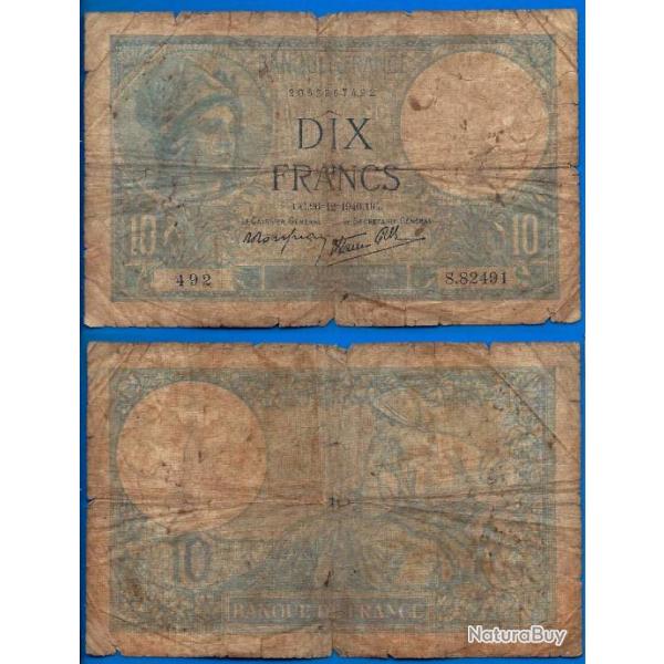 France 10 Francs 1940 Minerve Billet Franc