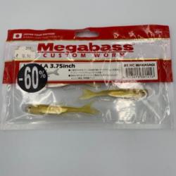 Leurre de pêche souple Megabass custom worm 9,5 cm