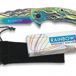 Couteau pliant - "FOS Rainbow flammes" - Albainox