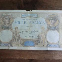 billet 1000 francs  cérés et mercure