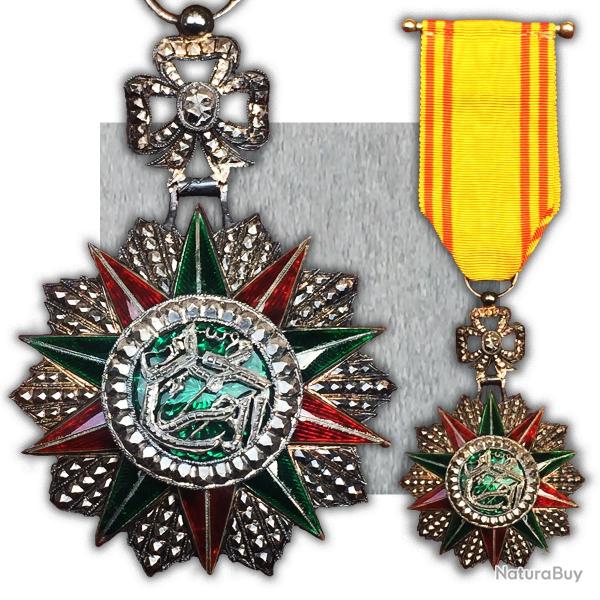 RARE & MASSIF BIJOU-ORDRE-MDAILLE NICHAN IFTIKHAR M1837 ARGENT / SILVER 1906-22 ORIGINAL