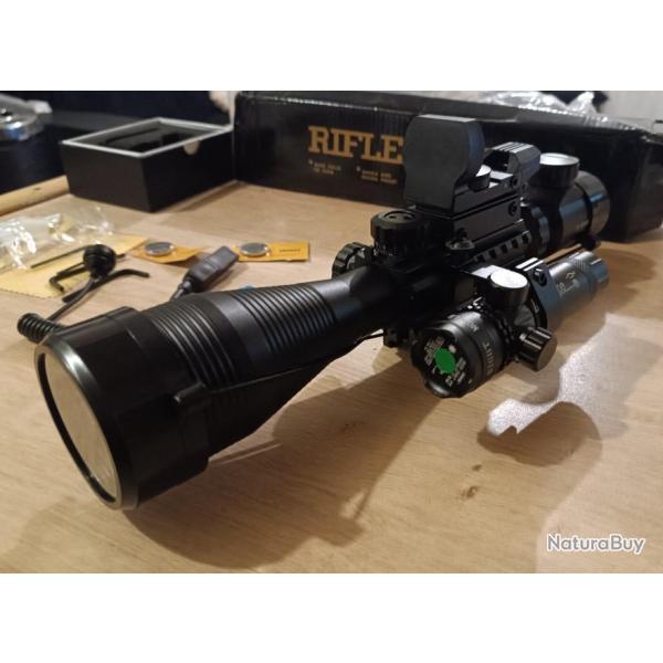 Lunette rifle scope 4-16x50eg avec laser