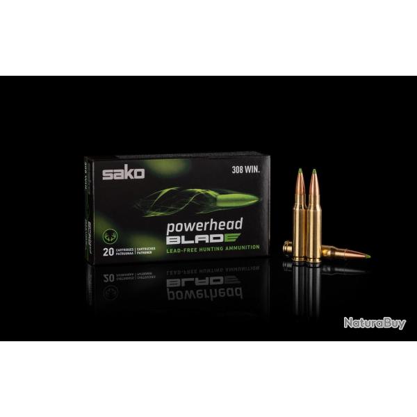 Cartouches Sako Powerhead Blade Cal. 308 Win sans plomb -  Bote de 20 - Par 1 / 175