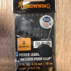 Feeder leader method push stop 0,18mm 10 cm taille 16 browning 2,7kg