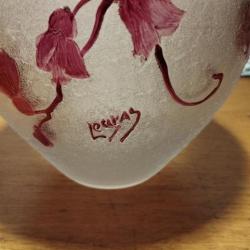 Beau vase signé Legras de la série Rubis