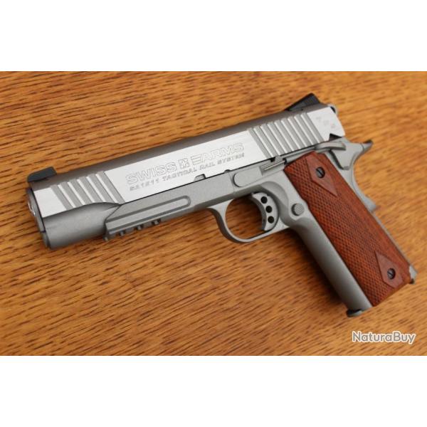 PISTOLET A PLOMB CO2 SWISS ARMS 1911 CHROME CAL. 4,5 MM