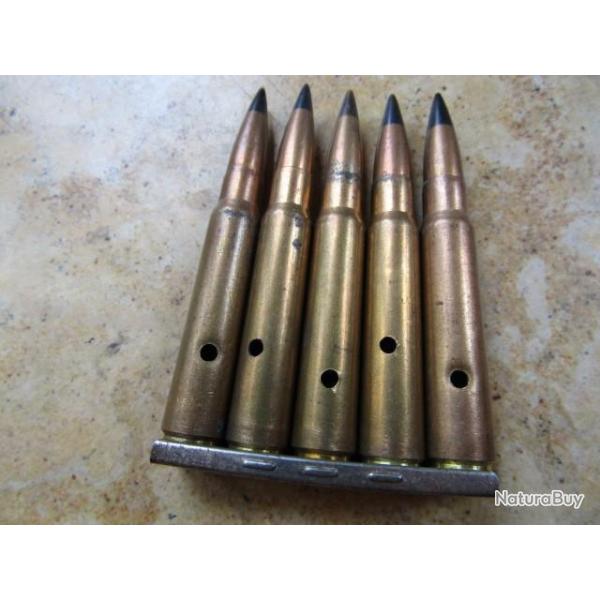 lot 5 +1clip mauser 98k SMK traante neutralise perce percutes  jus fusil ww2 7,92 8.57 JS