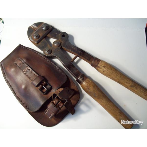 militaria ww1 tui cuir de petite pince peugeot frres coupe barbel 14/18 poilu tranche