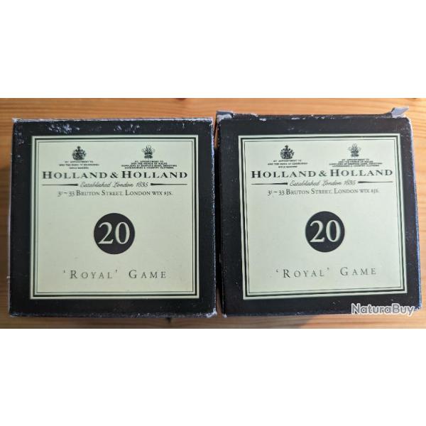 50 cartouches (2x25) calibre 20/67, HOLLAND & HOLLAND "ROYAL GAME" - 28 g de plomb N8