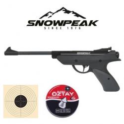 Pack Pistolet à plombs Snowpeak SP500 Calibre 4,5mm + 1 x boîtes de plombs Oztay + cibles