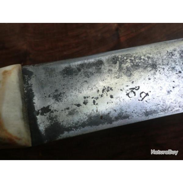 ancien couteau artisanal manche corne de cerf