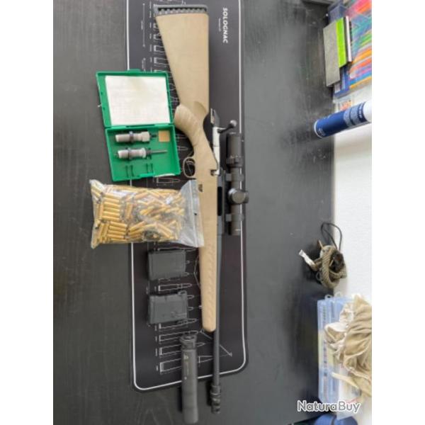 Ruger american rifle ranch 300blk + rds ase utra jet-Z Compact + lunette athlon 1-8x24 + shell older
