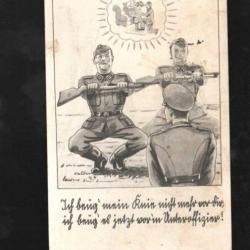 carte postale IIIe reich humoristique exercie ou punition wehrmacht 1940