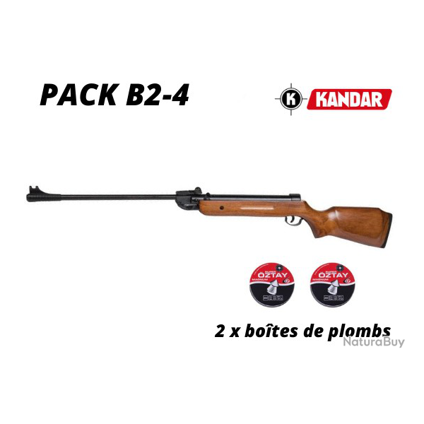 Pack carabine  plombs Kandar Cal 5.5 mm (B2-4) + 2 botes de plombs 17 joules ! 1