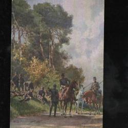 cavalerie de reconnaissance , groupe de uhlans cpa allemande peinture de paul hey