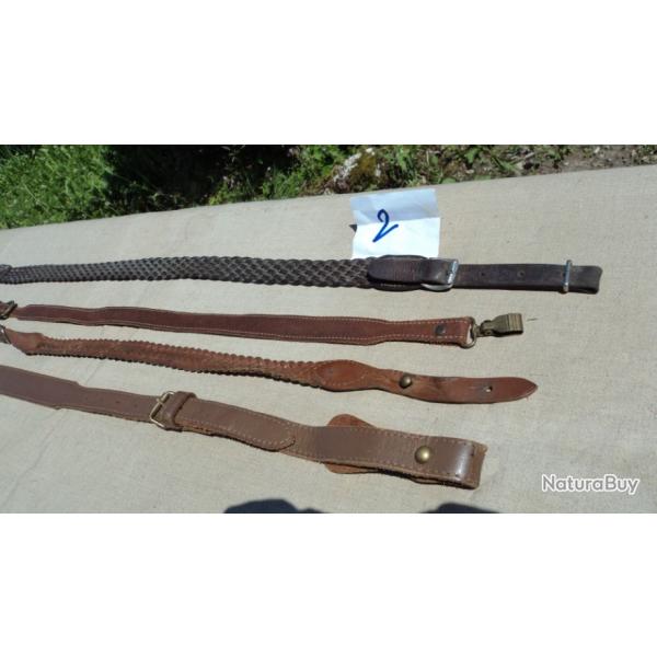 lot bretelles fusil / carabine cuir  ( lot N 2 )