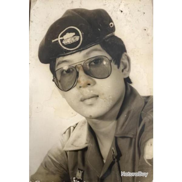 Photo portrait originale d'un soldat ARVN de char
