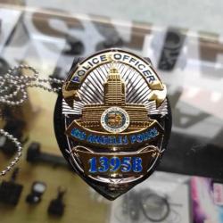 Badge police officier New York avec support en cuir