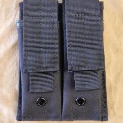 Porte-chargeur double en cordura noir pour pistolet
