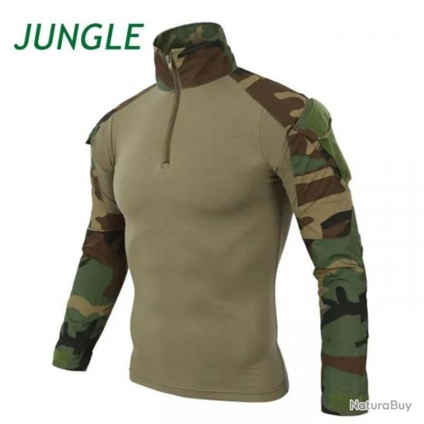 Tee-shirt, Sweet, Chemise Militaire Manche Longue JUNGLE, Idale pour Airsoft, Chasse