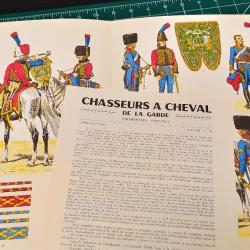 CHASSEURS A CHEVAL DE LA GARDE 1800.1815, TROMPETTES, PLANCHE N°83. L. ROUSSELOT 1963 PREMIER EMPIRE