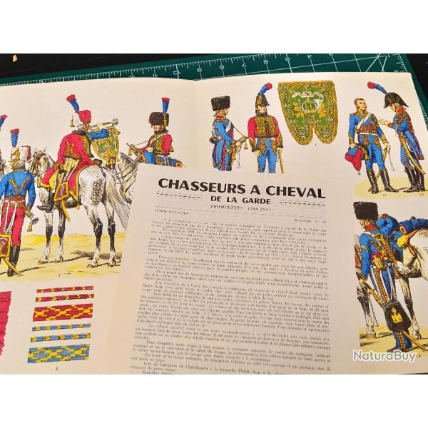 CHASSEURS A CHEVAL DE LA GARDE 1800.1815, TROMPETTES, PLANCHE N83. L. ROUSSELOT 1963 PREMIER EMPIRE