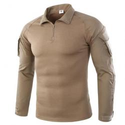 Tee-shirt, Sweet, Chemise Militaire Manche Longue BROWN, Idéale pour Airsoft, Chasse