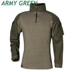 Tee-shirt, Sweet, Chemise Militaire Manche Longue ARMY GREEN, Idéale pour Airsoft