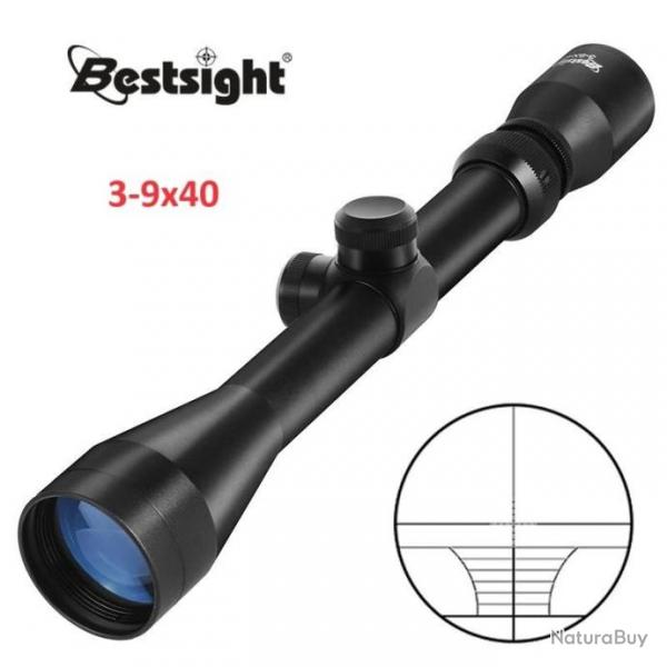 Lunette Viseur BESTSIGHT 3-9x40 + Colliers Offerts Chasse Airsoft