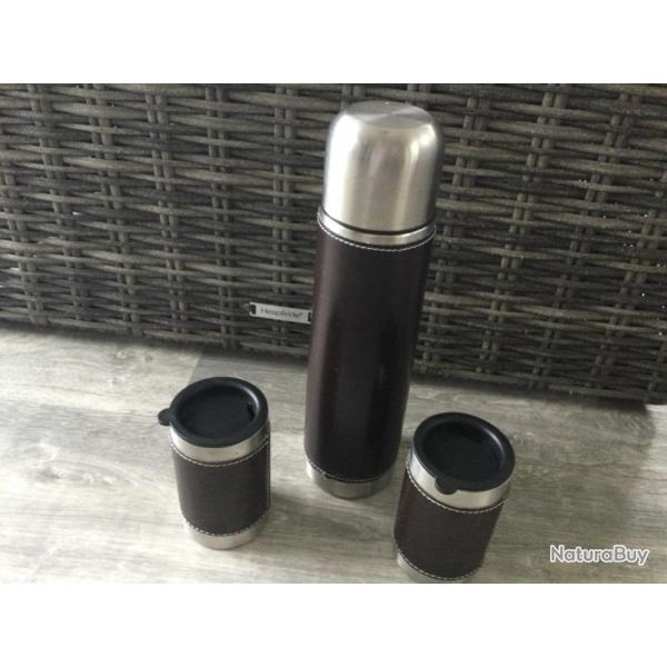 Thermos + gobelet gainer cuir