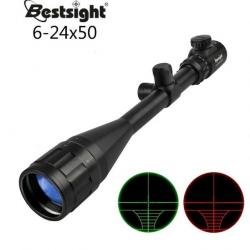 Lunette Viseur BESTSIGHT 6-24x50 + Colliers Offerts Chasse Airsoft