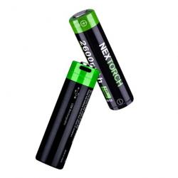 Batterie rechargeable 18650 3.6V 2600 mAh avec port USB type-C