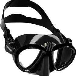 Cressi Metis Mask Black Masque de Plongée à Volume Réduit pour Action Cam Unisex-Adult, Noir/Noir, T