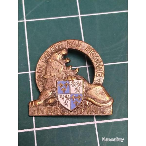 INSIGNE 1 ER REGIMENT D'INFANTERIE,  ARTHUS BERTRAND poinon 39/45, INDO