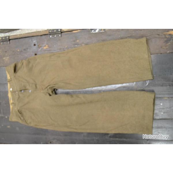 Pantalon Arme Franaise, annes 1940 - 1950, France Indochine. Drap de laine. A identifier