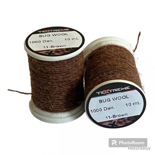 Fil 100% Laine naturelle bug wool marron textreme