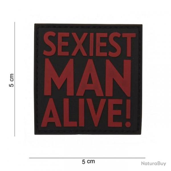 Patch 3D PVC Sexiest man alive rouge avec velcro | 101 Inc (0001 0820)